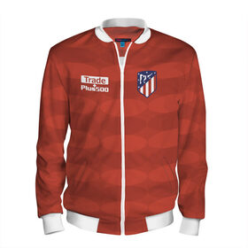 Мужской бомбер 3D с принтом Atletico Madrid Original #10 в городе Новоалтайск, 100% полиэстер | застегивается на молнию, по бокам два кармана без застежек, по низу бомбера и на воротнике - эластичная резинка | Тематика изображения на принте: атлетико мадрид | эмблема