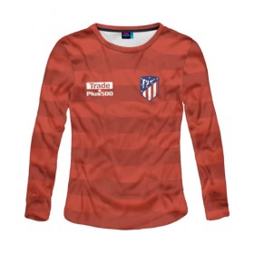 Женский лонгслив 3D с принтом Atletico Madrid Original #10 в городе Новоалтайск, 100% полиэстер | длинные рукава, круглый вырез горловины, полуприлегающий силуэт | атлетико мадрид | эмблема