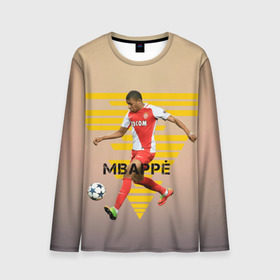 Мужской лонгслив 3D с принтом Kylian Mbappe в городе Новоалтайск, 100% полиэстер | длинные рукава, круглый вырез горловины, полуприлегающий силуэт | kylian mbappe | monaco | килиан мбаппе | монако | футболист