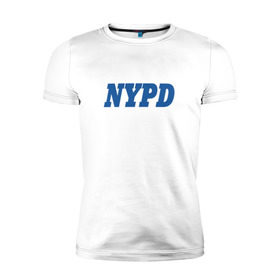 Мужская футболка премиум с принтом NYPD в городе Новоалтайск, 92% хлопок, 8% лайкра | приталенный силуэт, круглый вырез ворота, длина до линии бедра, короткий рукав | new york police department | департамент | нью йорк