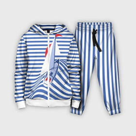 Детский костюм 3D с принтом Яхта в городе Новоалтайск,  |  | flag | joke | prank | sail | sea | stripes | water | waves | yacht vest | вода | волны | море | парус | полосы | прикол | тельняшка | флаг | шутка | яхта