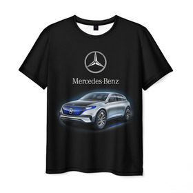 Мужская футболка 3D с принтом Mercedes-Benz в городе Новоалтайск, 100% полиэфир | прямой крой, круглый вырез горловины, длина до линии бедер | kомпания производитель легковых автомобилей премиального класса | немецкое качество