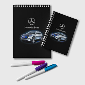 Блокнот с принтом Mercedes-Benz в городе Новоалтайск, 100% бумага | 48 листов, плотность листов — 60 г/м2, плотность картонной обложки — 250 г/м2. Листы скреплены удобной пружинной спиралью. Цвет линий — светло-серый
 | kомпания производитель легковых автомобилей премиального класса | немецкое качество