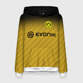 Женская толстовка 3D с принтом FC Borussia 2018 Original #1 в городе Новоалтайск, 100% полиэстер  | двухслойный капюшон со шнурком для регулировки, мягкие манжеты на рукавах и по низу толстовки, спереди карман-кенгуру с мягким внутренним слоем. | боруссия | дортмунд