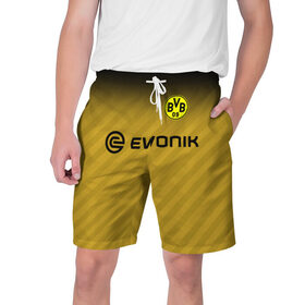 Мужские шорты 3D с принтом FC Borussia 2018 Original #1 в городе Новоалтайск,  полиэстер 100% | прямой крой, два кармана без застежек по бокам. Мягкая трикотажная резинка на поясе, внутри которой широкие завязки. Длина чуть выше колен | Тематика изображения на принте: боруссия | дортмунд