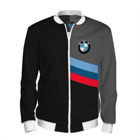 Мужской бомбер 3D с принтом BMW Brand Tricolor в городе Новоалтайск, 100% полиэстер | застегивается на молнию, по бокам два кармана без застежек, по низу бомбера и на воротнике - эластичная резинка | bmw | автомобильные | бмв | машины