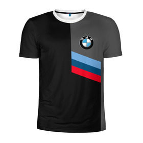 Мужская футболка 3D спортивная с принтом BMW Brand Tricolor в городе Новоалтайск, 100% полиэстер с улучшенными характеристиками | приталенный силуэт, круглая горловина, широкие плечи, сужается к линии бедра | bmw | автомобильные | бмв | машины