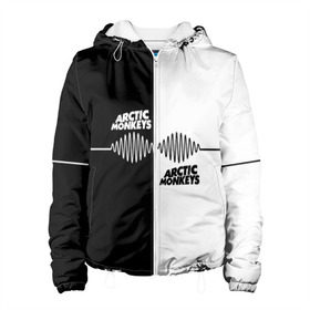 Женская куртка 3D с принтом Arctic Monkeys в городе Новоалтайск, ткань верха — 100% полиэстер, подклад — флис | прямой крой, подол и капюшон оформлены резинкой с фиксаторами, два кармана без застежек по бокам, один большой потайной карман на груди. Карман на груди застегивается на липучку | алекс тёрнер | арктик | арктические мартышки | гаражный | группа | джейми кук | инди рок | манкис | музыка | мэтт хелдер | ник о мэлли | обезьяна | постпанк ривайвл | психоделический | рок