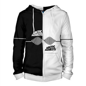 Мужская толстовка 3D на молнии с принтом Arctic Monkeys в городе Новоалтайск, 100% полиэстер | длина до линии бедра, манжеты и пояс оформлены мягкой тканевой резинкой, двухслойный капюшон со шнурком для регулировки, спереди молния, по бокам два кармана | алекс тёрнер | арктик | арктические мартышки | гаражный | группа | джейми кук | инди рок | манкис | музыка | мэтт хелдер | ник о мэлли | обезьяна | постпанк ривайвл | психоделический | рок