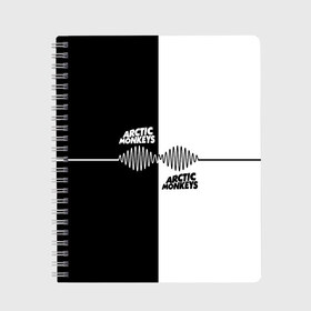 Тетрадь с принтом Arctic Monkeys в городе Новоалтайск, 100% бумага | 48 листов, плотность листов — 60 г/м2, плотность картонной обложки — 250 г/м2. Листы скреплены сбоку удобной пружинной спиралью. Уголки страниц и обложки скругленные. Цвет линий — светло-серый
 | Тематика изображения на принте: алекс тёрнер | арктик | арктические мартышки | гаражный | группа | джейми кук | инди рок | манкис | музыка | мэтт хелдер | ник о мэлли | обезьяна | постпанк ривайвл | психоделический | рок