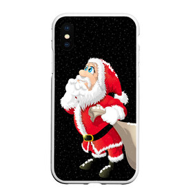 Чехол для iPhone XS Max матовый с принтом Санта в городе Новоалтайск, Силикон | Область печати: задняя сторона чехла, без боковых панелей | christmas | new year | дед мороз | елка | зима | клаус | метель | мороз | новый год | праздник | рождество | санта | снег | снеговик | снегурочка