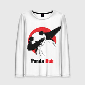 Женский лонгслив 3D с принтом Panda dub в городе Новоалтайск, 100% полиэстер | длинные рукава, круглый вырез горловины, полуприлегающий силуэт | dab | dance | dub | movement | panda | движение | панда | танец