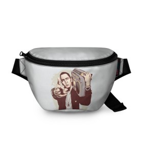 Поясная сумка 3D с принтом Eminem Art в городе Новоалтайск, 100% полиэстер | плотная ткань, ремень с регулируемой длиной, внутри несколько карманов для мелочей, основное отделение и карман с обратной стороны сумки застегиваются на молнию | art | eminem | hip hop | rap | rap god | арт | брюс | бумбокс | маршалл | мэтерс | рэп | хим хоп | эминем