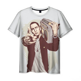 Мужская футболка 3D с принтом Eminem Art в городе Новоалтайск, 100% полиэфир | прямой крой, круглый вырез горловины, длина до линии бедер | art | eminem | hip hop | rap | rap god | арт | брюс | бумбокс | маршалл | мэтерс | рэп | хим хоп | эминем