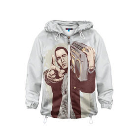 Детская ветровка 3D с принтом Eminem Art в городе Новоалтайск, 100% полиэстер | подол и капюшон оформлены резинкой с фиксаторами, по бокам два кармана без застежек, один потайной карман на груди | art | eminem | hip hop | rap | rap god | арт | брюс | бумбокс | маршалл | мэтерс | рэп | хим хоп | эминем