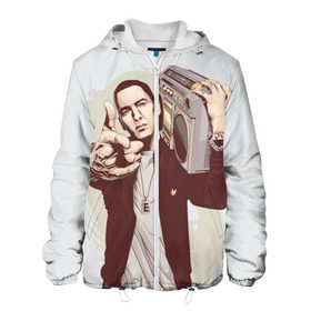 Мужская куртка 3D с принтом Eminem Art в городе Новоалтайск, ткань верха — 100% полиэстер, подклад — флис | прямой крой, подол и капюшон оформлены резинкой с фиксаторами, два кармана без застежек по бокам, один большой потайной карман на груди. Карман на груди застегивается на липучку | art | eminem | hip hop | rap | rap god | арт | брюс | бумбокс | маршалл | мэтерс | рэп | хим хоп | эминем