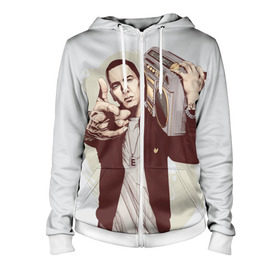 Женская толстовка 3D на молнии с принтом Eminem Art в городе Новоалтайск, 100% полиэстер | длина до линии бедра, манжеты и пояс оформлены мягкой тканевой резинкой, двухслойный капюшон со шнурком для регулировки, спереди молния, по бокам два кармана | art | eminem | hip hop | rap | rap god | арт | брюс | бумбокс | маршалл | мэтерс | рэп | хим хоп | эминем