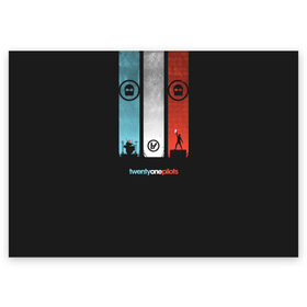 Поздравительная открытка с принтом Twenty One Pilots в городе Новоалтайск, 100% бумага | плотность бумаги 280 г/м2, матовая, на обратной стороне линовка и место для марки
 | Тематика изображения на принте: regional at best | группа | крис салих | логотип | металл | мэйнстрим | ник томас | рок | тайлер джозеф | тяжелый | хард | я люблю