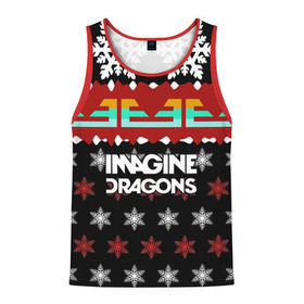 Мужская майка 3D с принтом Праздничный Imagine Dragons в городе Новоалтайск, 100% полиэстер | круглая горловина, приталенный силуэт, длина до линии бедра. Пройма и горловина окантованы тонкой бейкой | альтернативный | американская | группа | драгонс | имеджин | инди | индирок | новогодний | поп | рождество | рок | свитер | электроник