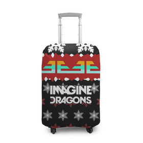 Чехол для чемодана 3D с принтом Праздничный Imagine Dragons в городе Новоалтайск, 86% полиэфир, 14% спандекс | двустороннее нанесение принта, прорези для ручек и колес | альтернативный | американская | группа | драгонс | имеджин | инди | индирок | новогодний | поп | рождество | рок | свитер | электроник