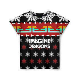 Детская футболка 3D с принтом Праздничный Imagine Dragons в городе Новоалтайск, 100% гипоаллергенный полиэфир | прямой крой, круглый вырез горловины, длина до линии бедер, чуть спущенное плечо, ткань немного тянется | альтернативный | американская | группа | драгонс | имеджин | инди | индирок | новогодний | поп | рождество | рок | свитер | электроник