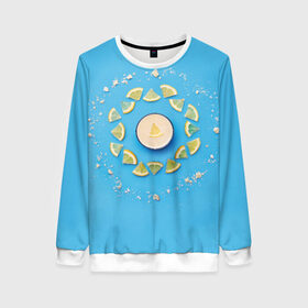 Женский свитшот 3D с принтом Лимончик в городе Новоалтайск, 100% полиэстер с мягким внутренним слоем | круглый вырез горловины, мягкая резинка на манжетах и поясе, свободная посадка по фигуре | energy diet | nl | нл