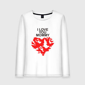Женский лонгслив хлопок с принтом I love you mommy в городе Новоалтайск, 100% хлопок |  | i love you mommy | бабочки | сердце | я люблю тебя мама
