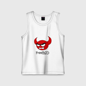 Детская майка хлопок с принтом FreeBSD демон в городе Новоалтайск,  |  | bsd | demon | freebsd | os | unix | демон | злой | ос | чёртик