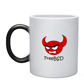 Кружка хамелеон с принтом FreeBSD демон в городе Новоалтайск, керамика | меняет цвет при нагревании, емкость 330 мл | bsd | demon | freebsd | os | unix | демон | злой | ос | чёртик