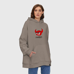 Худи SuperOversize хлопок с принтом FreeBSD демон в городе Новоалтайск, 70% хлопок, 30% полиэстер, мягкий начес внутри | карман-кенгуру, эластичная резинка на манжетах и по нижней кромке, двухслойный капюшон
 | bsd | demon | freebsd | os | unix | демон | злой | ос | чёртик