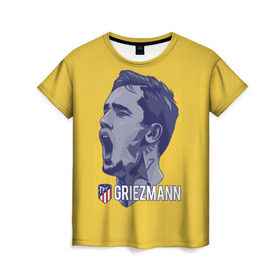 Женская футболка 3D с принтом Griezmann Atletico Madrid в городе Новоалтайск, 100% полиэфир ( синтетическое хлопкоподобное полотно) | прямой крой, круглый вырез горловины, длина до линии бедер | atletico | griezman | griezmann | grizman | kit | madrid | world cup | антуан | атлетико | гризман | гризманн | мадрид | матрасники | франция | футбол | чемпионат мира