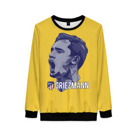 Женский свитшот 3D с принтом Griezmann Atletico Madrid в городе Новоалтайск, 100% полиэстер с мягким внутренним слоем | круглый вырез горловины, мягкая резинка на манжетах и поясе, свободная посадка по фигуре | atletico | griezman | griezmann | grizman | kit | madrid | world cup | антуан | атлетико | гризман | гризманн | мадрид | матрасники | франция | футбол | чемпионат мира