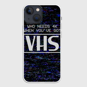 Чехол для iPhone 13 mini с принтом 4K VHS в городе Новоалтайск,  |  | 4k | 90 е | vhs | видак | видео | видеокассета | видик | высокое разрешение | девяностые | качество | кому нужно 4к | низкое разрешение