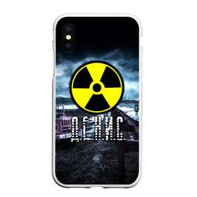 Чехол для iPhone XS Max матовый с принтом S T A L K E R - Д Е Н И С в городе Новоалтайск, Силикон | Область печати: задняя сторона чехла, без боковых панелей | stalker | волки | грузовик | ден | денис | денчик | знак | имя | мрак | опасность | припять | птицы | радиация | сталкер | чернобыль