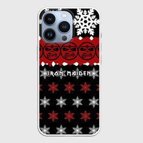 Чехол для iPhone 13 Pro с принтом Праздничный Iron Maiden в городе Новоалтайск,  |  | iron maiden | адриан смит | айрон мейден | г | группа | дэйв мюррей | железная дева | знак | ирон майден | красный | метал | мрачный | музыка | надпись | новогодний | новый год | песни | праздник | рождество