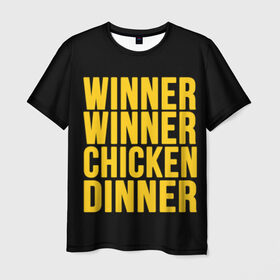 Мужская футболка 3D с принтом Winner winner chicken dinner в городе Новоалтайск, 100% полиэфир | прямой крой, круглый вырез горловины, длина до линии бедер | Тематика изображения на принте: battle royale | playerunknown | playerunknowns | playerunknowns battlegrounds | pubg | онлайн игра