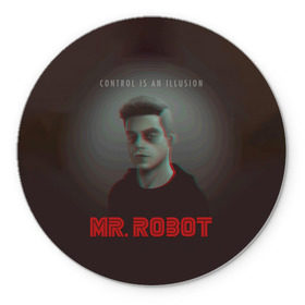 Коврик круглый с принтом Mr Robot в городе Новоалтайск, резина и полиэстер | круглая форма, изображение наносится на всю лицевую часть | mister robot | mr robot | rami malek | мистер робот | рами малек