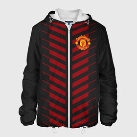 Мужская куртка 3D с принтом Manchester United Creative #2 в городе Новоалтайск, ткань верха — 100% полиэстер, подклад — флис | прямой крой, подол и капюшон оформлены резинкой с фиксаторами, два кармана без застежек по бокам, один большой потайной карман на груди. Карман на груди застегивается на липучку | fc | manchester united | манчестер юнайтед | спорт | футбол