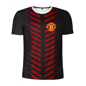 Мужская футболка 3D спортивная с принтом Manchester United Creative #2 в городе Новоалтайск, 100% полиэстер с улучшенными характеристиками | приталенный силуэт, круглая горловина, широкие плечи, сужается к линии бедра | fc | manchester united | манчестер юнайтед | спорт | футбол