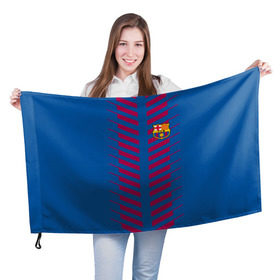 Флаг 3D с принтом FC Barcelona 2018 Creative в городе Новоалтайск, 100% полиэстер | плотность ткани — 95 г/м2, размер — 67 х 109 см. Принт наносится с одной стороны | fc | fc barcelona | fcb | барселона | мяч | спорт | футбол | футбольный клуб