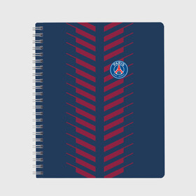 Тетрадь с принтом PSG 2018 Creative в городе Новоалтайск, 100% бумага | 48 листов, плотность листов — 60 г/м2, плотность картонной обложки — 250 г/м2. Листы скреплены сбоку удобной пружинной спиралью. Уголки страниц и обложки скругленные. Цвет линий — светло-серый
 | Тематика изображения на принте: fc | fly emirates | paris | psg | лого | париж | псж | спорт | спортивные | фк | футбольный клуб