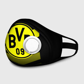 Маска из неопрена с принтом FC Borussia 2018 Original #15 в городе Новоалтайск, неопрен 100% | Форма огибающая нос. Резинки для ушей с дополнительной резинкой на затылке. Клапан для выдоха для активного дыхания при занятиях спортом. Эластичный материал маски и окантовки для лучшего растяжения и прилегания маски.  | боруссия | дортмунд