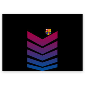 Поздравительная открытка с принтом FC Barcelona 2018 Arrow в городе Новоалтайск, 100% бумага | плотность бумаги 280 г/м2, матовая, на обратной стороне линовка и место для марки
 | Тематика изображения на принте: fc | fc barcelona | fcb | барселона | спорт | спортивные | футбол | футбольный клуб