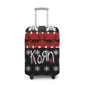 Чехол для чемодана 3D с принтом Праздничный Korn в городе Новоалтайск, 86% полиэфир, 14% спандекс | двустороннее нанесение принта, прорези для ручек и колес | korn | koяn | альтернативный | брайан филипп уэлч | группа | джеймс | джонатан дэвис | знак | корн | коян | красный | манки | метал | надпись | новогодний | новый год | нюметал | праздник