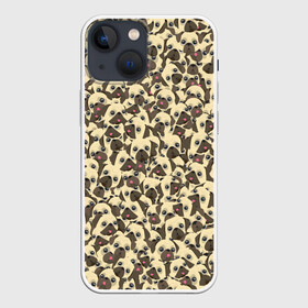 Чехол для iPhone 13 mini с принтом Мопсы в городе Новоалтайск,  |  | pug | милота | мопс | паттерн | пес | собака | собачка | текстура