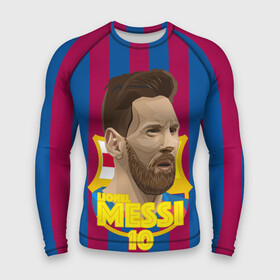 Мужской рашгард 3D с принтом Lionel Messi Barcelona в городе Новоалтайск,  |  | barca | barcelona | barsa | barselona | kit | leo | mesi | messi | барса | барселона | лео | лионель | меси | месси