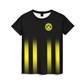 Женская футболка 3D с принтом FC Borussia 2018 Line в городе Новоалтайск, 100% полиэфир ( синтетическое хлопкоподобное полотно) | прямой крой, круглый вырез горловины, длина до линии бедер | боруссия | дортмунд
