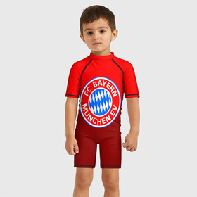 Детский купальный костюм 3D с принтом FC Bayern 2018 Paints в городе Новоалтайск, Полиэстер 85%, Спандекс 15% | застежка на молнии на спине | bayern | fc | бавария | спорт | спортивные | фк | футбол
