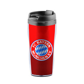 Термокружка-непроливайка с принтом FC Bayern 2018 Paints в городе Новоалтайск, внутренняя часть — пищевой пластик, наружная часть — прозрачный пластик, между ними — полиграфическая вставка с рисунком | объем — 350 мл, герметичная крышка | Тематика изображения на принте: bayern | fc | бавария | спорт | спортивные | фк | футбол