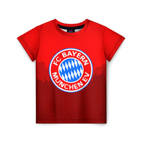Детская футболка 3D с принтом FC Bayern 2018 Paints в городе Новоалтайск, 100% гипоаллергенный полиэфир | прямой крой, круглый вырез горловины, длина до линии бедер, чуть спущенное плечо, ткань немного тянется | bayern | fc | бавария | спорт | спортивные | фк | футбол